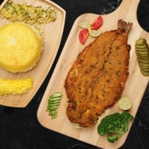 چلو ماهی قزل آلا سرخ شده