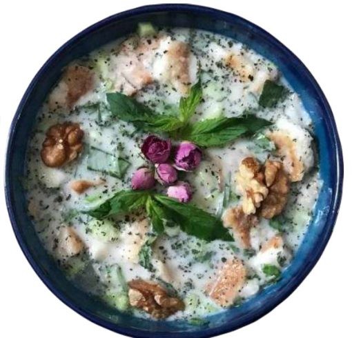 آبدوغ خیار مغزدار و پک نان مخصوص(پک دو نفره) - تصویر 1