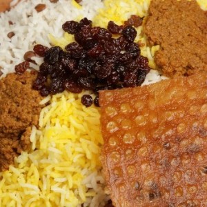 عدس پلو با گوشت