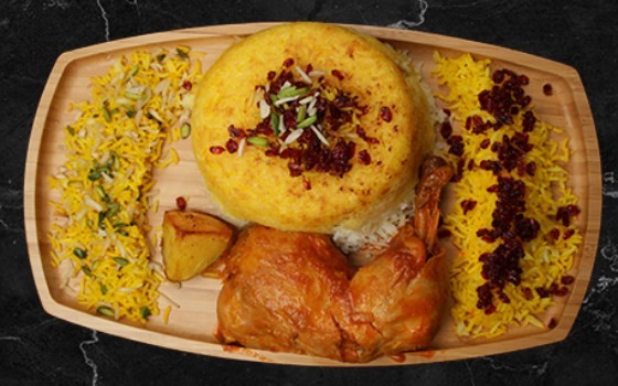 زرشک پلو با مرغ (ران)