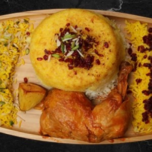 زرشک پلو با مرغ (ران)