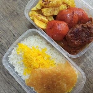 چلو کباب تابه ای