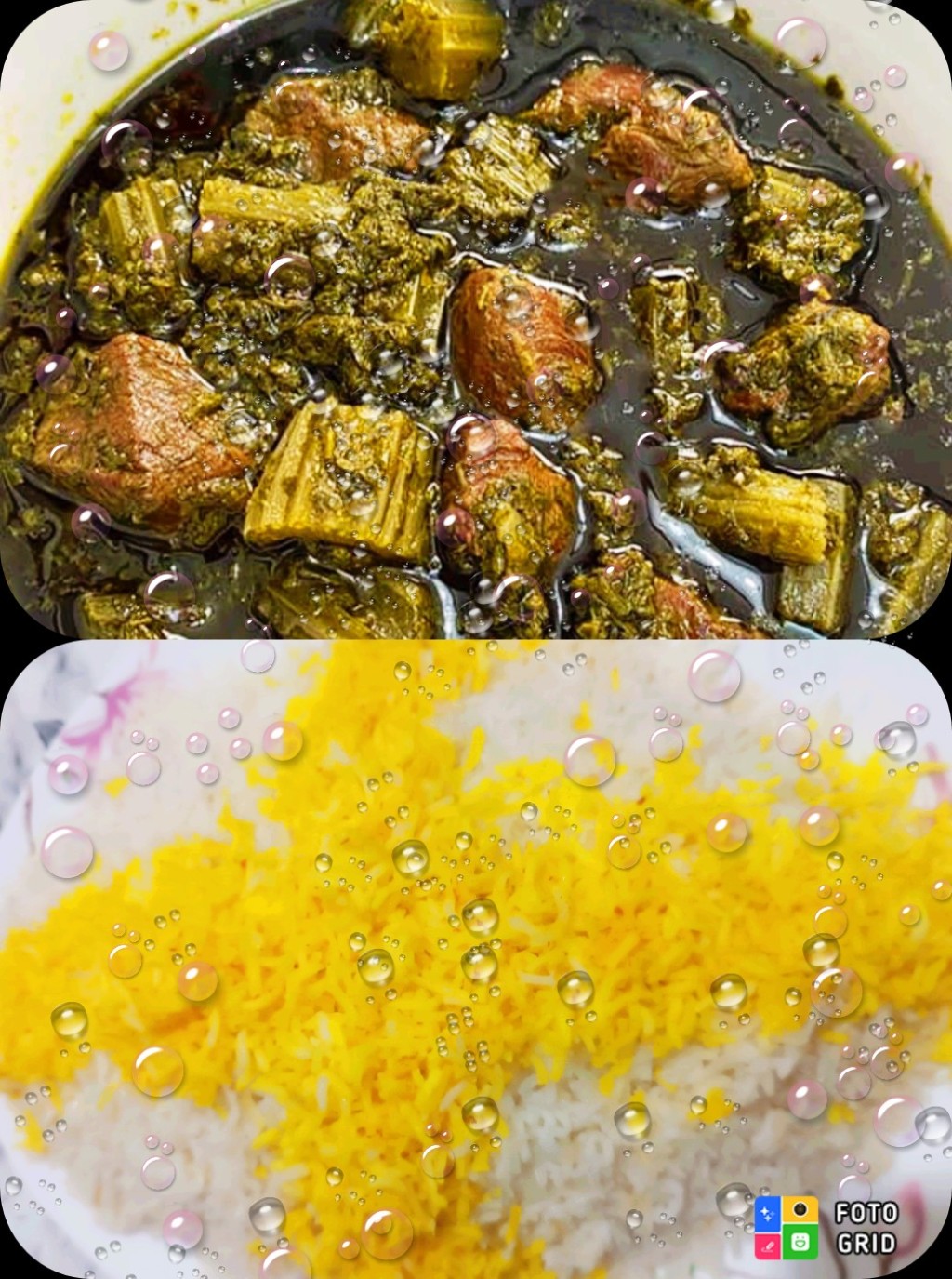 پلوزعفرانی با خورشت کرفس اقتصادی 