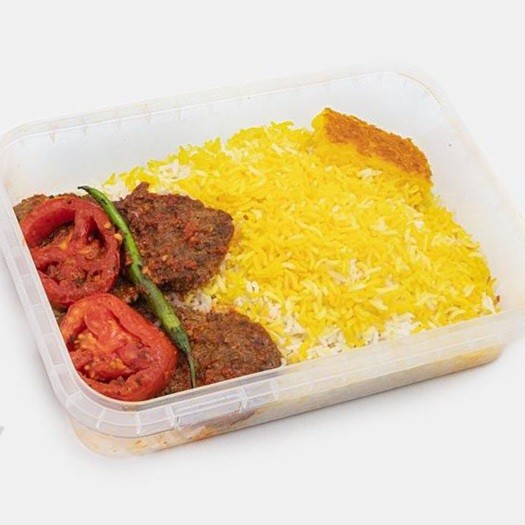 چلو کباب تابه ای گوشت