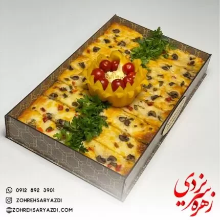 سینی لازانیا گوشت پیتزایی