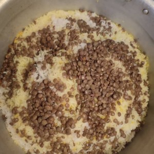 عدس پلو با گوشت