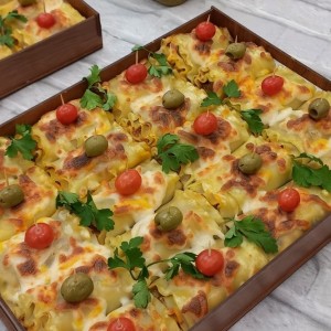 لازانیای گوشت و قارچ