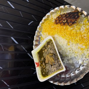 چلو خورش قورمه سبزی