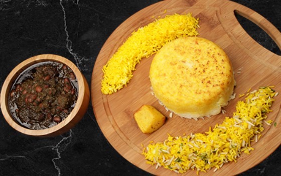 چلو خورشت قورمه سبزی